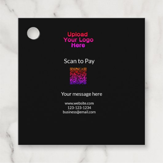 QRロシンプルゴWebサイトemaを追加するミニマルための支払いスキャン フェイバータグ (正面)