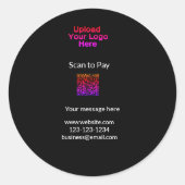 QRロシンプルゴWebサイトemaを追加するミニマルための支払いスキャン ラウンドシール (正面)