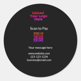 QRロシンプルゴWebサイトemaを追加するミニマルための支払いスキャン ラウンドシール