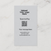 QRロシンプルゴWebサイトemaを追加するミニマルための支払いスキャン 名刺 (裏面)