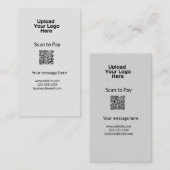QRロシンプルゴWebサイトemaを追加するミニマルための支払いスキャン 名刺 (正面/裏面)