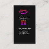QRロシンプルゴWebサイトemaを追加するミニマルための支払いスキャン 名刺 (正面)