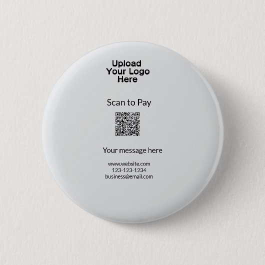 QRロシンプルゴWebサイトemaを追加するミニマルための支払いスキャン 缶バッジ (正面)