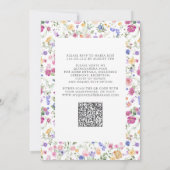 QRワイルドフラワーカラフルフローラガーデンキンセアニラ 招待状 (裏面)