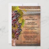 QRワイ素朴ンをテーマにしたヴィンヤードアフター結婚ズ 招待状 (正面)