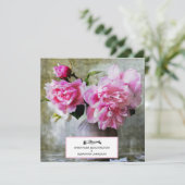 *~* QRヴィンテージピンク牡丹フローラRSVP AR23 結婚's 招待状 (スタンド正面)