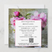 *~* QRヴィンテージピンク牡丹フローラRSVP AR23 結婚's 招待状 (裏面)