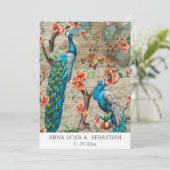 *～* QRヴィンテージRSVP ビクトリアン Peacock AR24結婚 招待状 (スタンド正面)