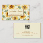 QR付きヒマワリーユーカリフローラ植物学 名刺 (正面/裏面)