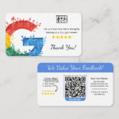 QR付きボタニカルミニマルGoogleレビューカード 名刺 (正面/裏面)