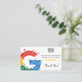 QR付きボタニカルミニマルGoogleレビューカード 名刺 (スタンド正面)