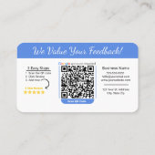 QR付きボタニカルミニマルGoogleレビューカード 名刺 (裏面)