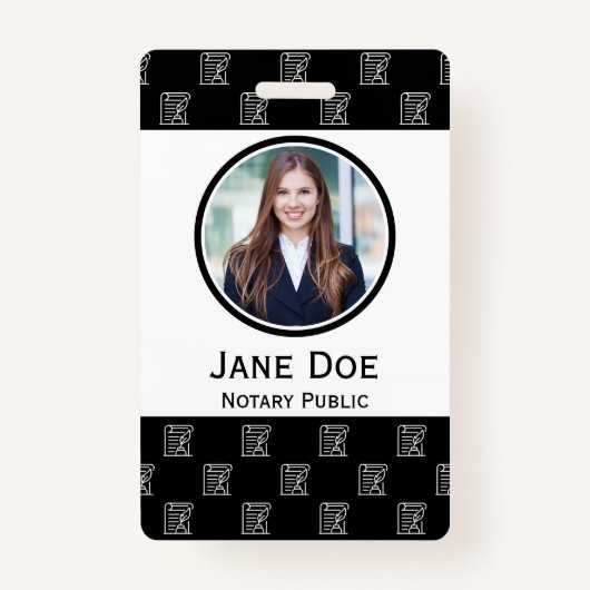 QR付き公証人パブリックIDバッジ バッジ (正面)