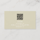 QR付き水色フローライラストレーション 名刺 (裏面)