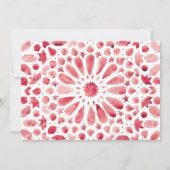 QR付き赤アラビアタイルパターン セーブザデート (裏面)