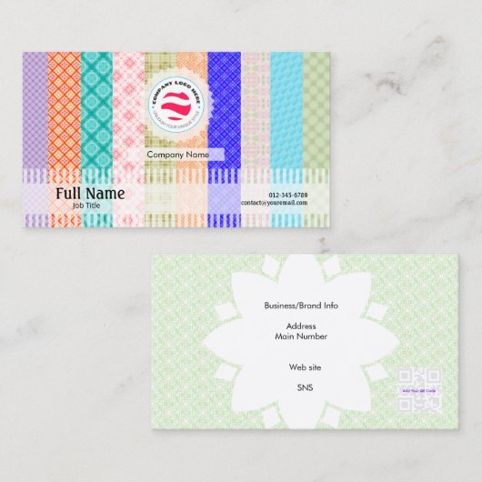 QR付スタイリッシュき名刺 – デコページ 名刺 (正面/裏面)