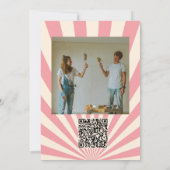 QR写真ファンキー付きGroovy Hippie 60s結婚 招待状 (裏面)