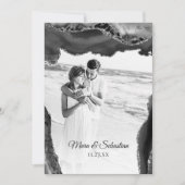 *～* QR写真RSVP AR13 AGATE Black 結婚' Invi 招待状 (正面)