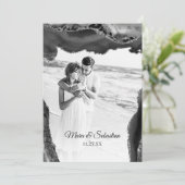 *～* QR写真RSVP AR13 AGATE Black 結婚' Invi 招待状 (スタンド正面)