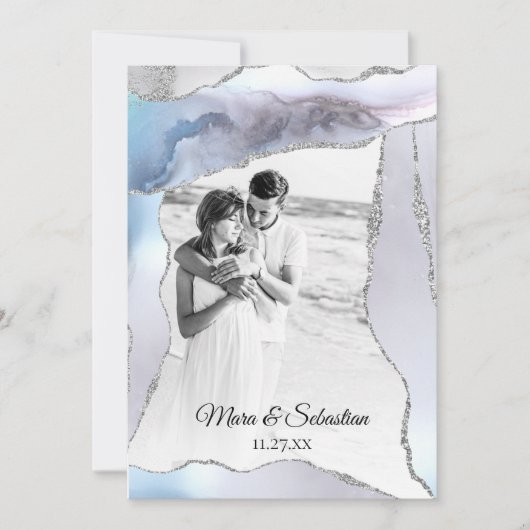 *～* QR写真RSVP AR13 AGATE    ParlWedingイン 招待状 (正面)