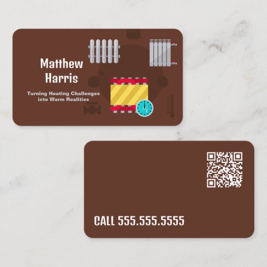 QR加カスタム熱技術者 名刺 (正面/裏面)