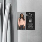 QR卒業ブラック磁気写真発表 マグネット招待状