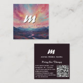 *~* QR山ストリーム横モダン面図AP93 スクエア名刺 (正面/裏面)