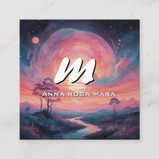 *~* QR山ストリーム横向モダンきSun AP93 スクエア名刺 (正面)