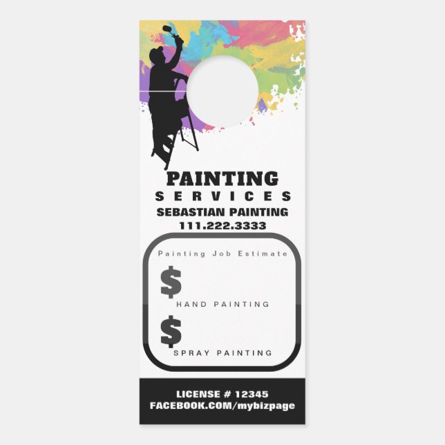 *~* QR引用文見積ホーム外絵を描部 ドアノブサイン (正面)