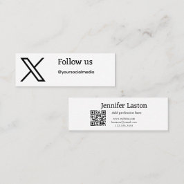 QR後を追を追加するTwitter Xユーザー名ソーシャルメディア スキニー名刺