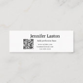 QR後を追を追加するTwitter Xユーザー名ソーシャルメディア スキニー名刺 (裏面)