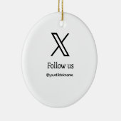 QR後を追を追加するTwitter Xユーザー名ソーシャルメディア セラミックオーナメント (右)