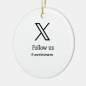 QR後を追を追加するTwitter Xユーザー名ソーシャルメディア セラミックオーナメント (左)