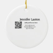 QR後を追を追加するTwitter Xユーザー名ソーシャルメディア セラミックオーナメント (裏面)