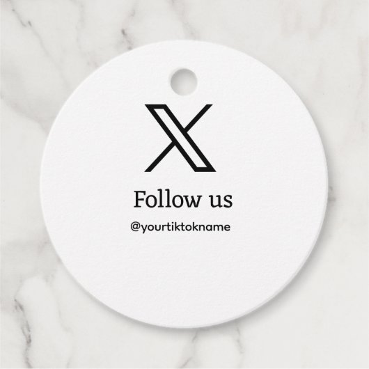 QR後を追を追加するTwitter Xユーザー名ソーシャルメディア フェイバータグ (正面)