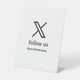 QR後を追を追加するTwitter Xユーザー名ソーシャルメディア 台座サイン