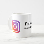 QR後を追を追加Instagramユーザー名ソーシャルメディア コーヒーマグカップ (正面左)