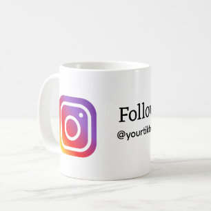 QR後を追を追加Instagramユーザー名ソーシャルメディア コーヒーマグカップ