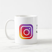 QR後を追を追加Instagramユーザー名ソーシャルメディア コーヒーマグカップ (左)