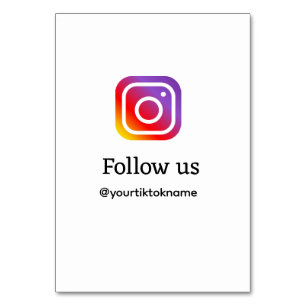 QR後を追を追加Instagramユーザー名ソーシャルメディア テーブルナンバー