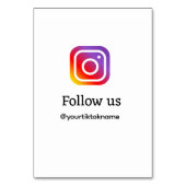 QR後を追を追加Instagramユーザー名ソーシャルメディア テーブルナンバー (正面)