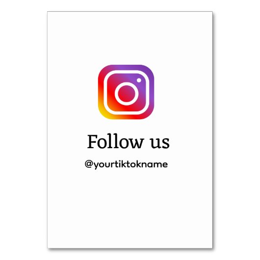 QR後を追を追加Instagramユーザー名ソーシャルメディア テーブルナンバー (正面)