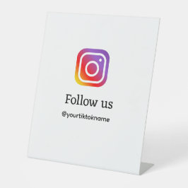 QR後を追を追加Instagramユーザー名ソーシャルメディア 台座サイン