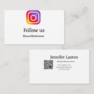 QR後を追を追加Instagramユーザー名ソーシャルメディア 名刺