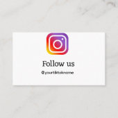 QR後を追を追加Instagramユーザー名ソーシャルメディア 名刺 (正面)