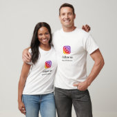 QR後を追を追加Instagramユーザー名ソーシャルメディア Tシャツ (ユニセックス)