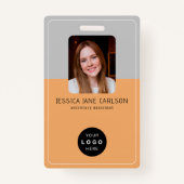 QR従業員の会社モダンのIDカード バッジ (正面)