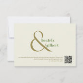 QR応答モダンカード付きシンプルウェディングRSVP 出欠カード (裏面)