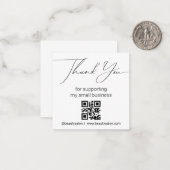 qr感謝していコードスモールビジネスミニマリスト ノートカード (正面/裏面インサイチュ)