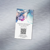 *~* QR抽象芸術ゆみティール（緑がかった色）ターコイズAP29メッキ マグネット名刺 (インサイチュ)